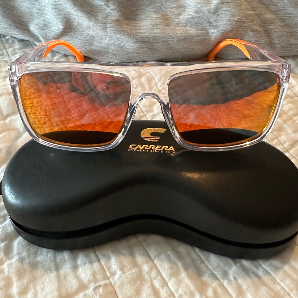 Carrera Sunglasses Orange Translucent Clear CA8055S 58mm NEW - Picture 3 of 10
